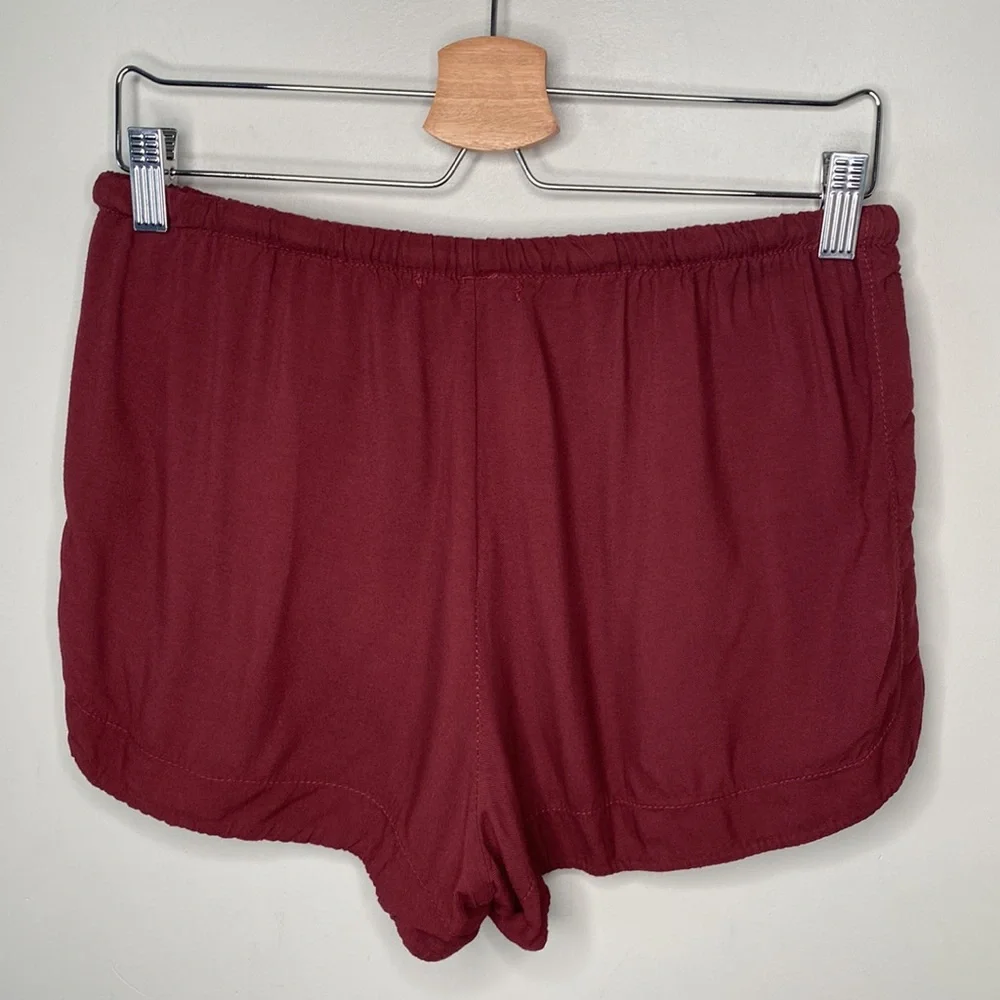 Brandy Melville Burgundy Eve Drawstring Shorts - Picture 9 of 11